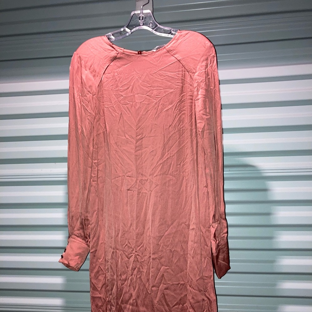 H&M Dress Women’s Size 10 Burnt Peach 3/4 Sleeve Button -up Back Peasant